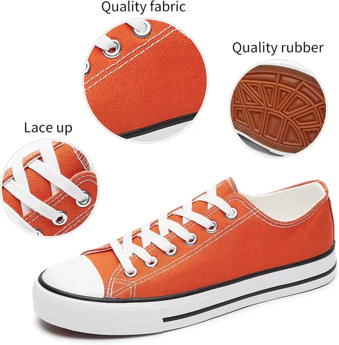 Vista 2 de Adokoo - Tenis informales de lona para mujer, caña baja, con cordones, cómodos, para caminar