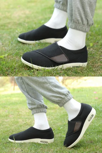 Vista 6 de ZUMEIJIA Zapatos para diabéticos para mujer, zapatos casuales ajustables para caminar, zapatos anchos para ancianos, pies hinchados