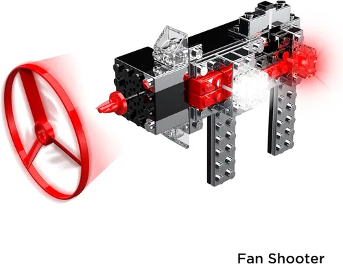 Vista 3 de E-Blox Power Blox Light N' Flight 5 en 1 STEM Kit (58 piezas), bloques de construcción con luz LED y juego de juguetes de lanzamiento de ventilador