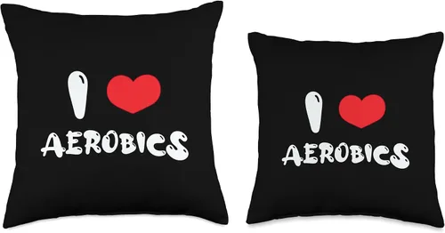 Vista 3 de Fitness Lover I Love Sports Gym Exercise Aerobics Throw Pillow, 16x16, Multicolor