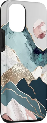 Vista 3 de Funda colorida para iPhone 15 Boho Chic Floral Paisaje Naturaleza Montañas