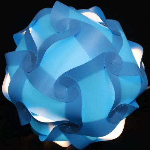 Vista 2 de Lightingsky. Lámpara IQ para ensamblar usted mismo. Estilo rompecabezas. Luces para decorar. Azul