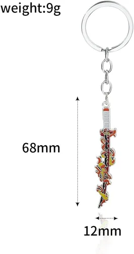 Vista 2 de SONGCHANGJEWELRY Kimetsu No Yaiba Demon Slayer Sword Keychain - Nichirin Sword Keychain - Gifts for Men Fans