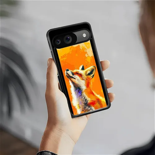 Vista 1552 de Compatible con Google Pixel 4A 5G Mobile Case Creative Acrylic Panel trasero Silicona Protección Grip especialmente diseñado para Google Pixel 4A 5G