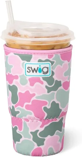 Vista 13 de Swig Life Funda Mediana para Taza de Café Helado Coolie, Funda Aislante de Café Helado Estándar de 22oz con Asa, Funda Aislante de Neopreno Coolie