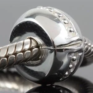 Vista 2 de Abalorio redondo de plata de ley 925 con cierre para pulsera europea