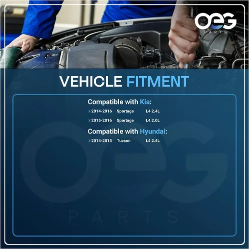 Vista 4 de OEG Parts Alternador 130A compatible con KIA Sportage 2.4L 2014-16, 2.0L 2015 2016; compatible con Hyundai Tucson 2.4L 2014 2015 14-15 373002G750