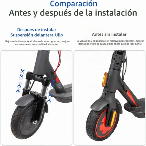 Vista 3 de Ulip Kit de suspensión delantera - Amortiguador con soporte ajustable, accesorios para guardabarros M365 Pro Pro2 1S MI3 Essential Lite.