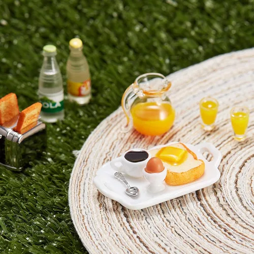 Vista 5 de Accesorios de decoración de casa de muñecas 1:12/1:6, modelo de escena en miniatura, juego de accesorios de cocina para desayuno, juguete