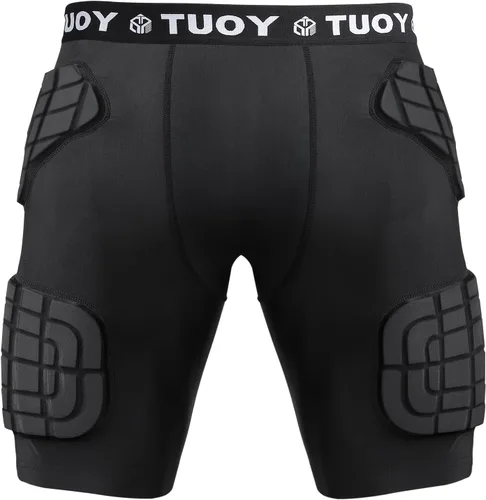 Vista 10 de TUOY Adult Padded Compression Shorts 5-Pad Football Girdle Hip Thigh Protector