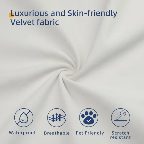 Vista 6 de LLappuil Sofá modular modular en forma de L con diván reversible convertible de 5 plazas con almacenamiento para sala de estar, color blanco