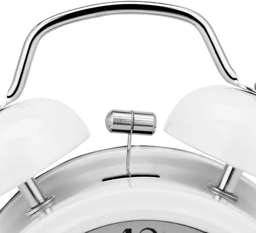 Vista 9 de Garosa Reloj despertador para dormitorio, clásico retro ultra silencioso reloj de cuarzo de metal con retroiluminación para escritorio, armario
