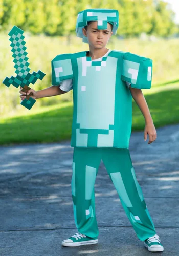 Vista 3 de Armadura de Minecraft Deluxe para niños Multicolor