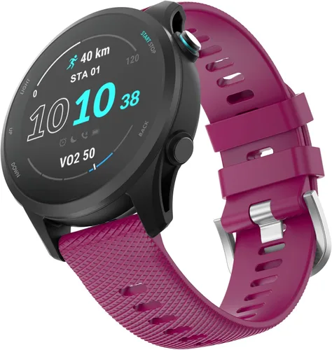 Vista 11 de OVERSTEP Correa de reloj para Forerunner 255/265, bandas de reloj de silicona de 0.866 in para Garmin Vivoactive 4/Forerunner 255/265 Music/Venu 2