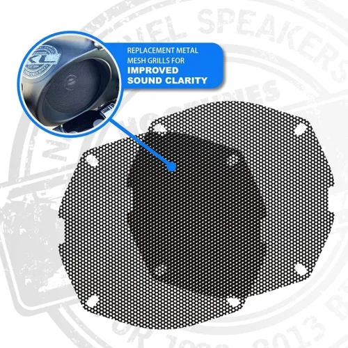 Vista 2 de Hogtunes SGF GRILL-AA - Parrillas de altavoces frontales (paquete de 2), compatible con motocicletas Harley-Davidson 1998-2013