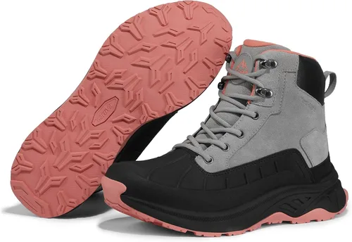 Vista 4 de NORTIV 8 Botas de senderismo impermeables para mujer, botas de senderismo al aire libre para senderismo