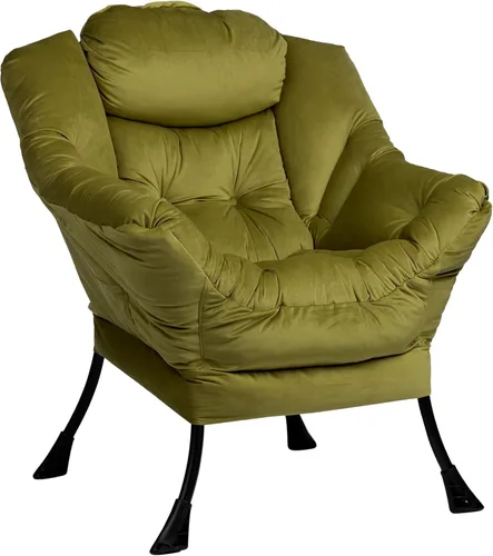 Vista 17 de HollyHOME Silla perezosa con otomana plegable, sillón cómodo y reposapiés plegable, sofá de ocio silla de lectura y reposapiés para sala de estar