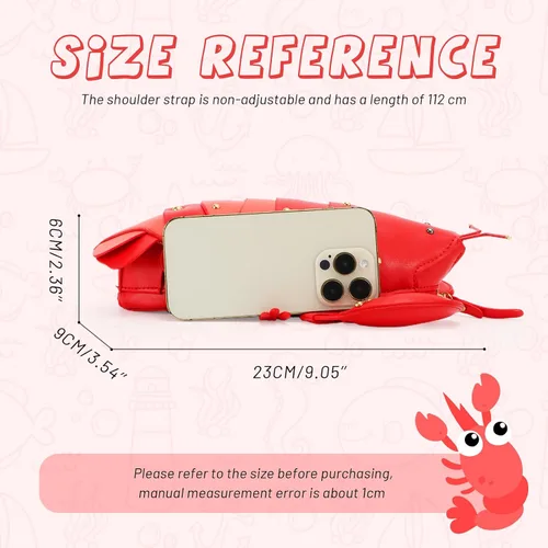 Vista 2 de Monedero de elefante de tiburón y ballena de langosta, monedero novedoso, monedero único para mujer, divertido bolso de peluche 3D cruzado para mujer