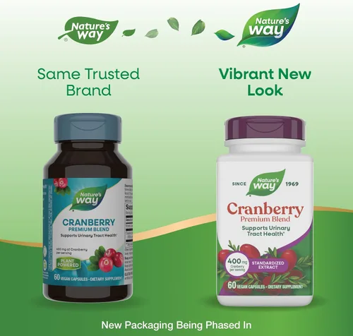 Vista 2 de Nature's Way Mezcla premium de arándano, apoyo para la salud del tracto urinario*, 400 mg por porción, 60 cápsulas