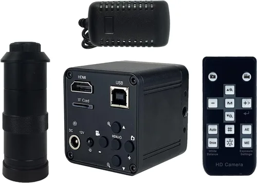 Vista 9 de 48MP 4K 1080P 22MP 14MP HDMI USB VGA Video Industrial Soldadura Digital Reparación Microscopio Cámara C Montura Lente LED Anillo Luz (14MP con luz)