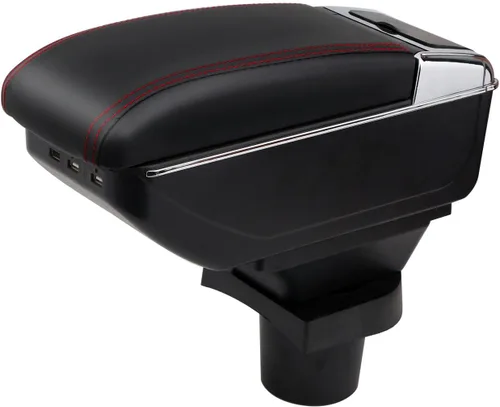 Vista 9 de Reposabrazos de Consola para Mini Cooper Coupe R50 R52 R53 R56 R57 R58 F55 F56 F57 Countryman (3 USB, Negro)