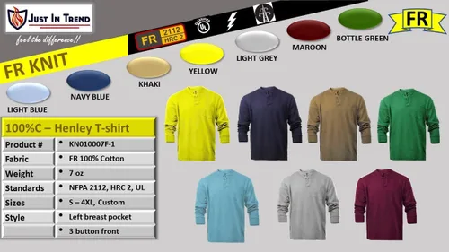 Vista 3 de Camisetas resistentes al fuego FR Henley