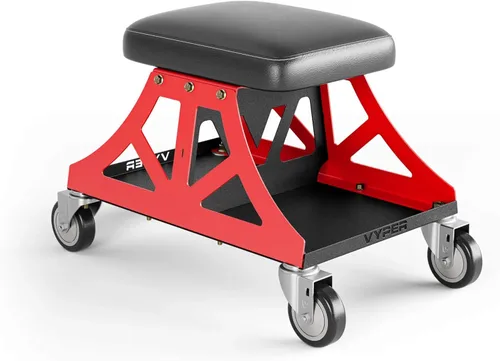 Vista 9 de Vyper Low Pro - Taburete de garaje con asiento extraíble para mecánicos, automoción, bricolaje, silla de taller con ruedas de capacidad de 400