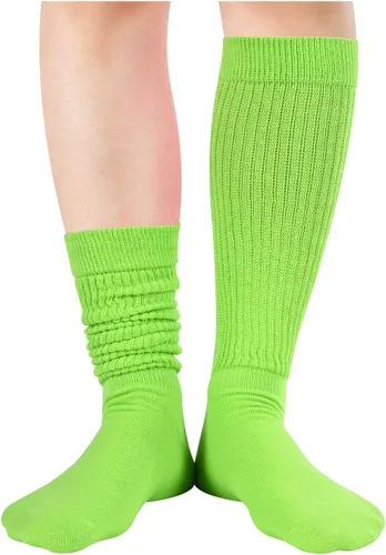 Vista 4 de Zmart Calcetines largos hasta la rodilla para mujer, calcetines largos de tubo suave, calcetines de los años 80 y 90, tallas 5-10