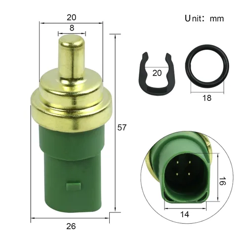 Vista 6 de FLYPIG 059-919-501A Sensor de temperatura del refrigerante Interruptor de temperatura del agua Remitente 059919501A para Audi A4 A6 A8 S4 S6 S8 RS4