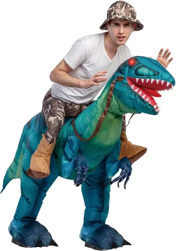 Vista 2 de GOOSH Disfraz inflable de dinosaurio para adultos, disfraz de Halloween para mujeres y hombres, divertido disfraz inflable para fiesta de Halloween