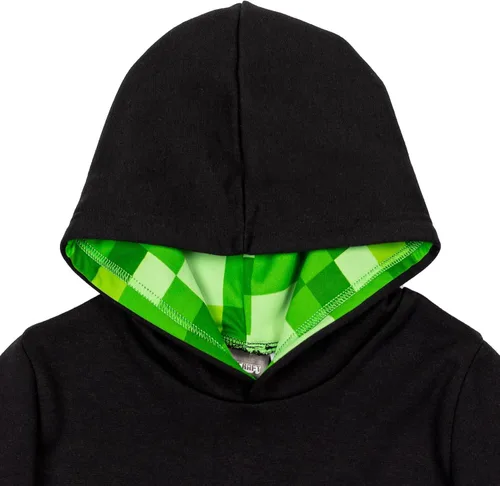 Vista 6 de Conjunto de sudadera con capucha de forro polar y pantalones de Creeper de Minecraft para niños pequeños a grandes