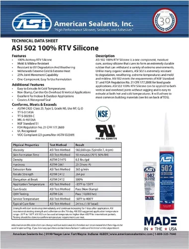 Vista 4 de Sellador de silicona 100% RTV - Tubo exprimible de 2.8 oz - Transparente