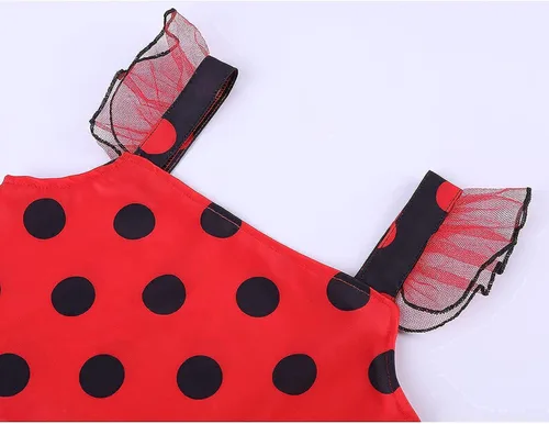 Vista 7 de Kids Girls Cruella Deville Costume Dress Polka Dots Black and White Birthday Christmas Halloween Dress for Toddler Girls