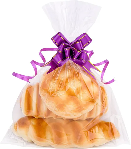 Vista 6 de Awpeye 100 bolsas transparentes de celofán para celofán, buenas para pasteles, panadería, galletas, dulces, postres, palomitas de maíz, postre