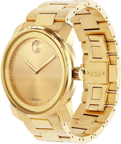 Vista 3 de Movado Reloj BOLD Metals de oro amarillo con esfera índica impresa, oro (modelo 3600258), Acero iónico chapado en oro, Bold - 3600258