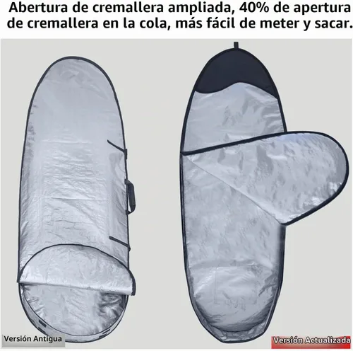 Vista 4 de Funda para tabla de surf y bolsa de almacenamiento para tabla de surf para viajes al aire libre, bolsa para tabla de surf de 5'0"-9'10", máxima