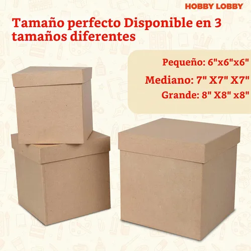 Vista 5 de Hobby Lobby - Juego de 3 cajas cuadradas de papel con tapa