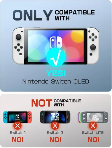 Vista 2 de Mumba Funda acoplable para Nintendo Switch OLED 2021, Blade Series TPU Grip Funda protectora Accesorios compatibles con controlador Joy-Con de 7