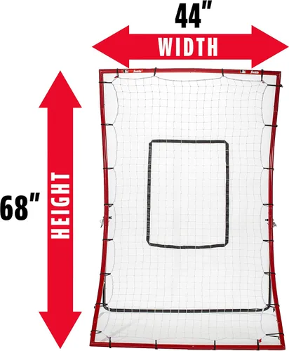 Vista 2 de Franklin Sports Rebotadores de Béisbol + Red Pitchback - Entrenador de Retorno de Lanzamiento + Red de Rebote con Objetivo de Lanzamiento Acoplable