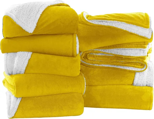 Vista 23 de IR Imperial Rooms Mantas Sherpa de color rosa bebé tamaño King para cama – Paquete al por mayor de 9 mantas Sherpa – Manta suave y esponjosa
