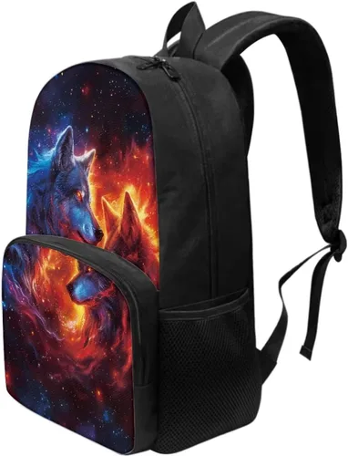 Vista 3 de American Flag Fire Galaxy Pattern Kids Backpack for Boys Girls Elementary Students Bookbag Middle School Bag Lightweight Children Travel Bag