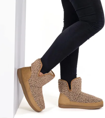 Vista 2 de RockDove - Pantuflas estilo botín de forro polar con espuma viscoelástica y suela de goma para mujer