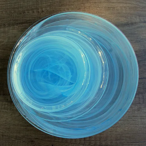 Vista 4 de Red Pomegranate NUAGE 12 PCS. JUEGO PLATOS AZUL, aqua, 11", 8", 6.5", 0809-6
