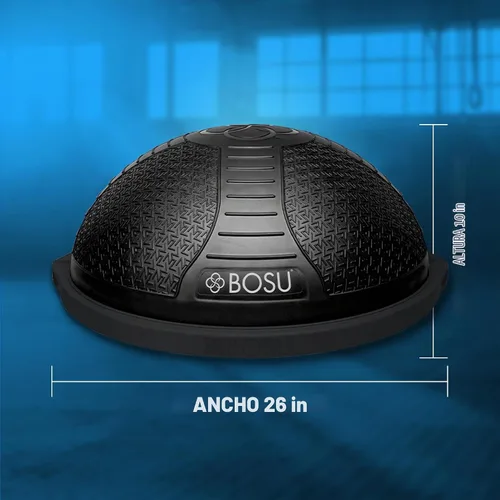 Vista 2 de Bosu Pro NexGen 25IN Home Fitness Exercise Gym Balance Trainer with Pump Negro