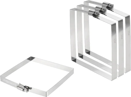 Vista 37 de uxcell 2 abrazaderas de manguera rectangulares de acero inoxidable 304, ajustables de 2 x 2 pulgadas, abrazaderas de tubo de conducto de engranaje