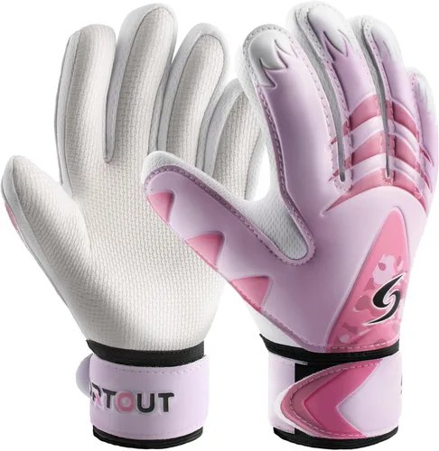 Vista 23 de Sportout Guantes de portero para niños, guantes de fútbol con doble protección en la muñeca y material de látex resistente al desgaste