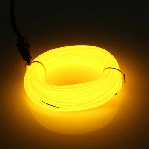 Vista 16 de JIGUOOR - Tira de luces de neón brillantes con cable EL y paquete de baterías, de 9.8 pies, 360 ° de iluminación, para bricolaje, festivales, Azul
