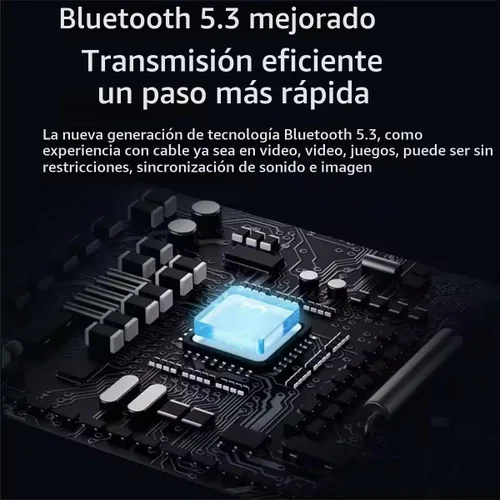 Vista 7 de Auriculares abiertos inalámbricos Bluetooth 5.3 conducción de aire en los oídos, IPX5 impermeables para deportes, micrófonos de llamada clara Negro
