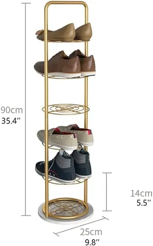Vista 2 de LIOONS Zapatero de moda de metal, zapatero moderno, simple, de 6 niveles, estantes de zapatos de pie para pasillo, armario, organizador