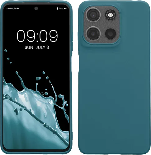 Vista 13 de kwmobile Funda compatible con Motorola Moto G15 / G15 Power/ G17 / G17 Power - Funda protectora de silicona TPU suave y delgada - Naranja afrutado